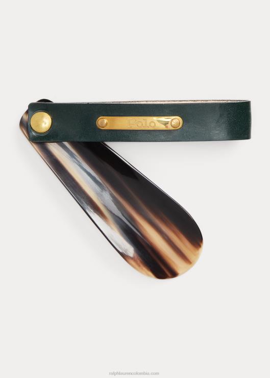 calzador de cuero de brida hombres verde británico de carreras Ralph Lauren 2XR2V2345