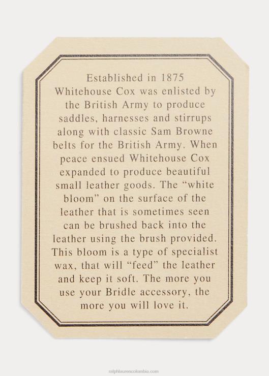 cinta métrica de cuero de brida hombres verde británico de carreras Ralph Lauren 2XR2V2411