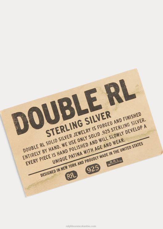 pulsera de identificación de plata de ley hecha a mano hombres plata Ralph Lauren 2XR2V8883