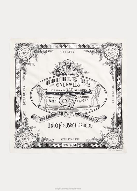 bandana estampada de algodón hombres blanco negro Ralph Lauren 2XR2V5484