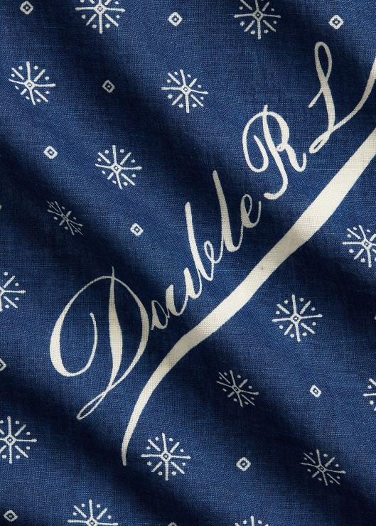 pañuelo de algodón con logo hombres índigo/crema Ralph Lauren 2XR2V5486