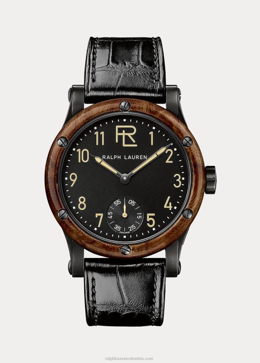 acero de 45mm hombres esfera negra Ralph Lauren 2XR2V2863