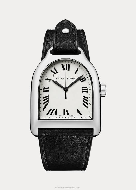 acero grande hombres esfera blanca Ralph Lauren 2XR2V2808