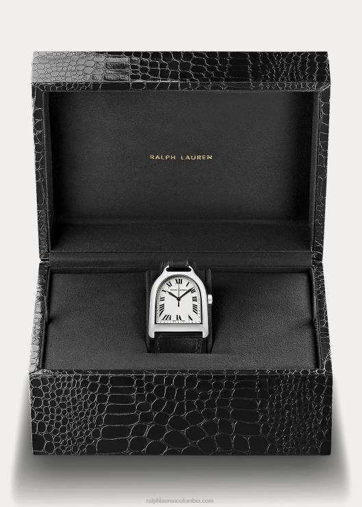 acero grande hombres esfera blanca Ralph Lauren 2XR2V2808