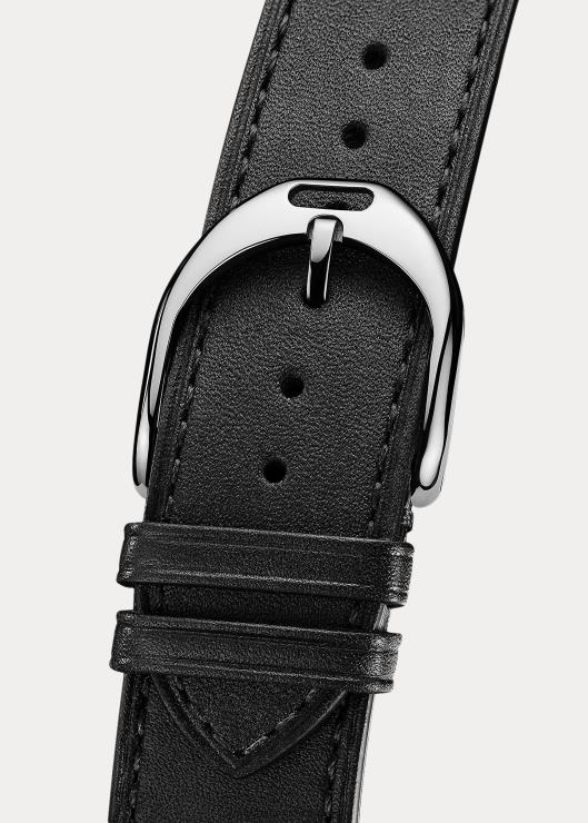 acero grande hombres esfera negra Ralph Lauren 2XR2V2810