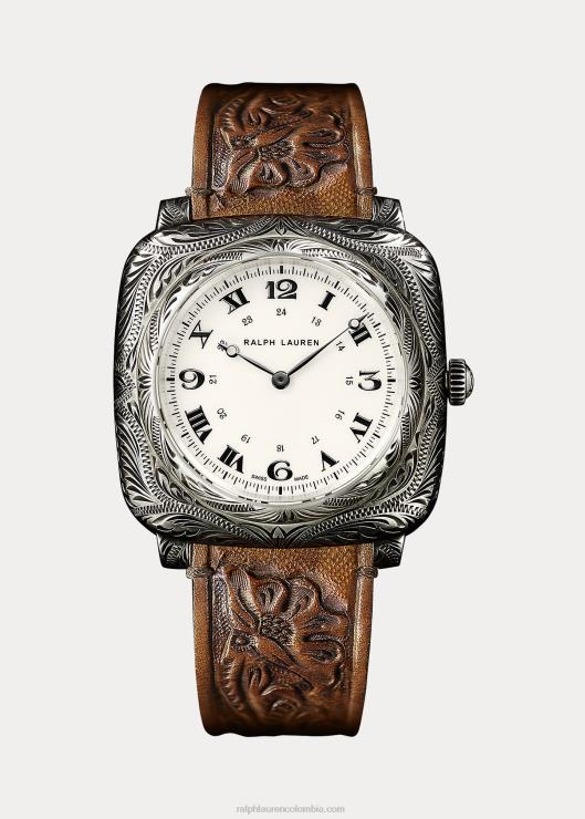 cojín 42 mm plata de ley grabada hombresRalph Lauren 2XR2V2839