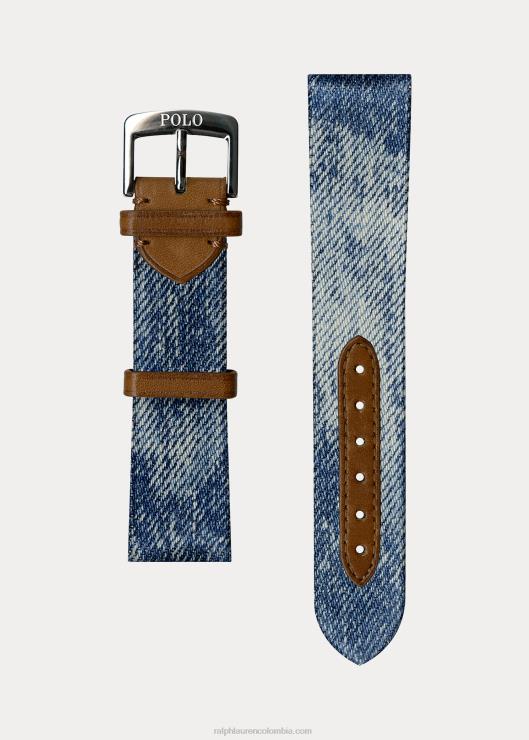 correa de reloj de mezclilla hombres azul mezclilla Ralph Lauren 2XR2V2827