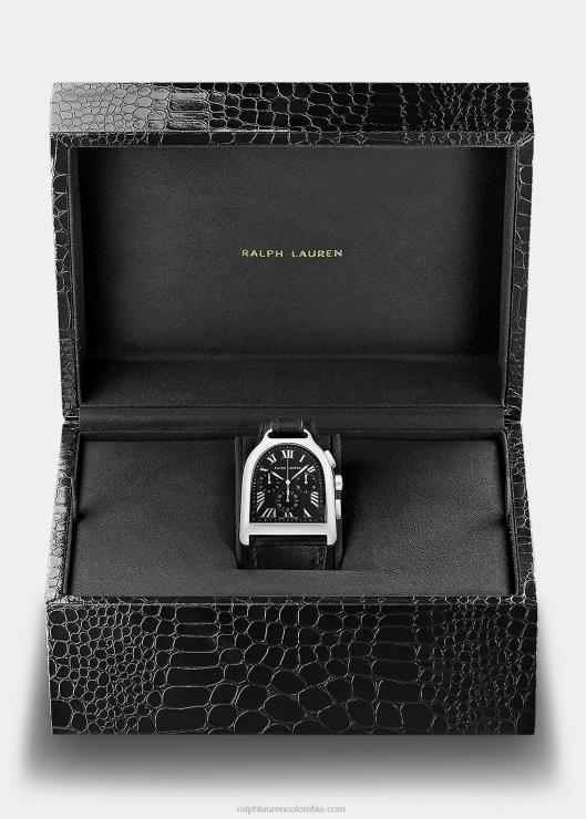 gran cronógrafo de acero hombres esfera negra con crono Ralph Lauren 2XR2V2809