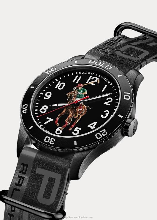 reloj deportivo polo esfera negra hombresRalph Lauren 2XR2V9748