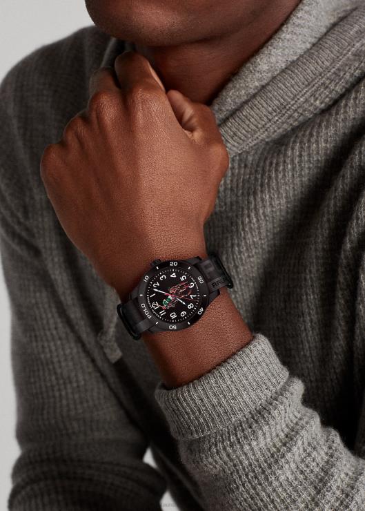 reloj deportivo polo esfera negra hombresRalph Lauren 2XR2V9748