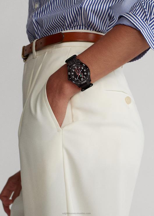 reloj deportivo polo esfera negra hombresRalph Lauren 2XR2V9748