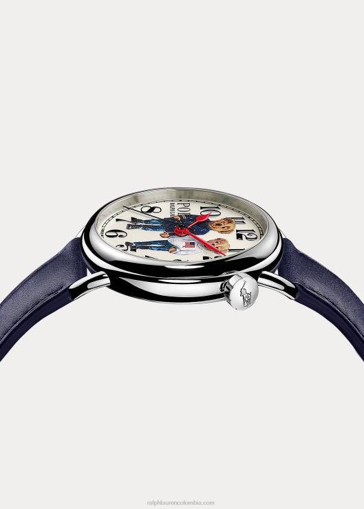 reloj ralph & ricky bear acero 38 mm hombres esfera blanca Ralph Lauren 2XR2V2797