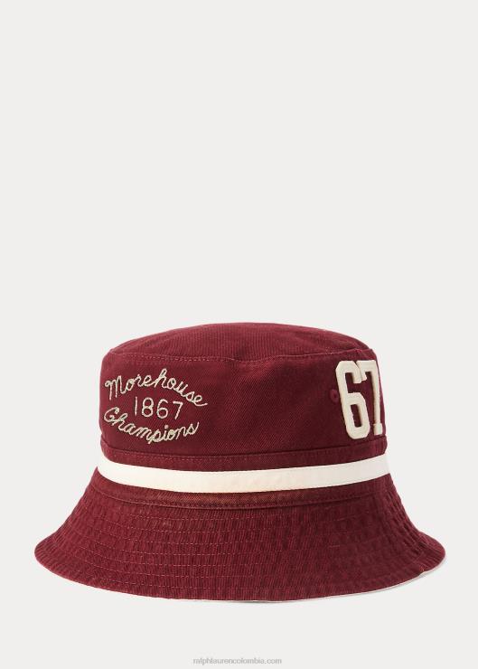 sombrero de pescador de la colección morehouse hombres crema guía/rubí intenso Ralph Lauren 2XR2V2632