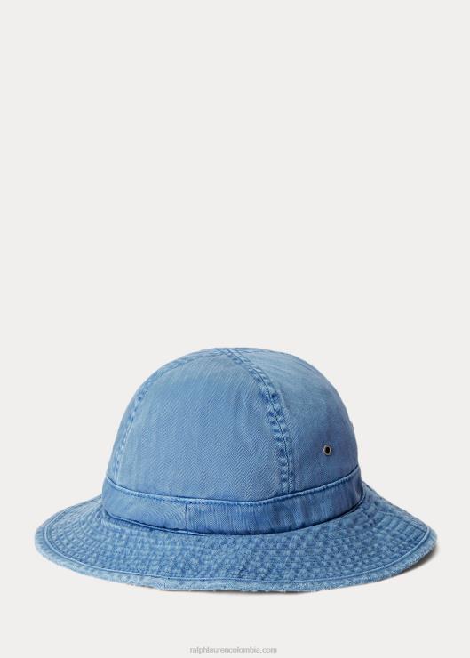 sombrero de pescador de sarga con diseño de espiga hombres nimes azul Ralph Lauren 2XR2V2440
