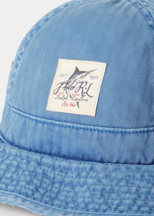 sombrero de pescador de sarga con diseño de espiga hombres nimes azul Ralph Lauren 2XR2V2440
