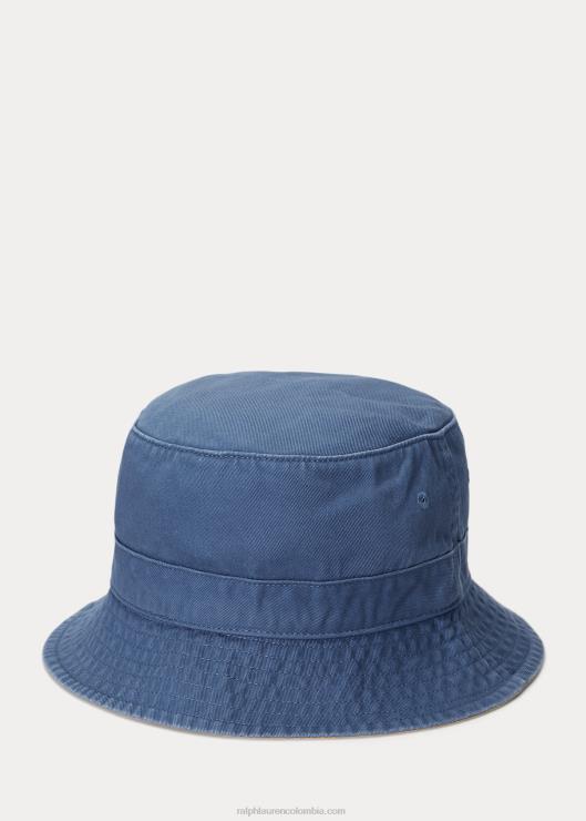 sombrero de pescador de sarga con osito de polo hombres viejo real Ralph Lauren 2XR2V2363
