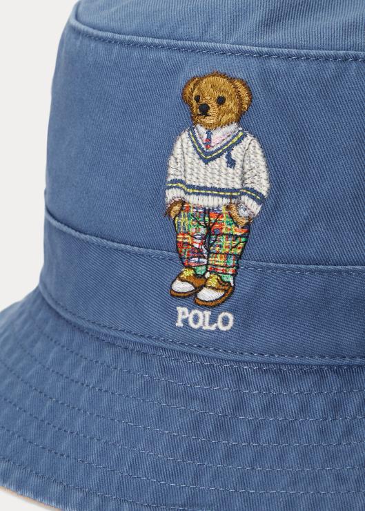 sombrero de pescador de sarga con osito de polo hombres viejo real Ralph Lauren 2XR2V2363