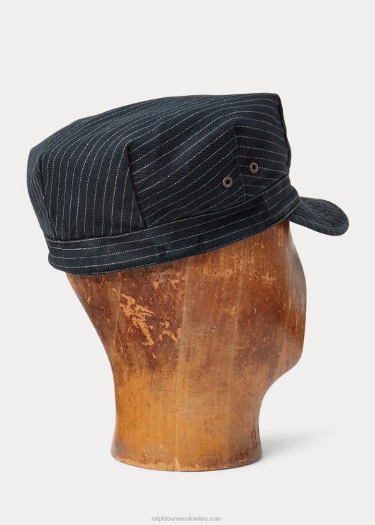 gorra a rayas de espiga añil hombres Armada Ralph Lauren 2XR2V8834