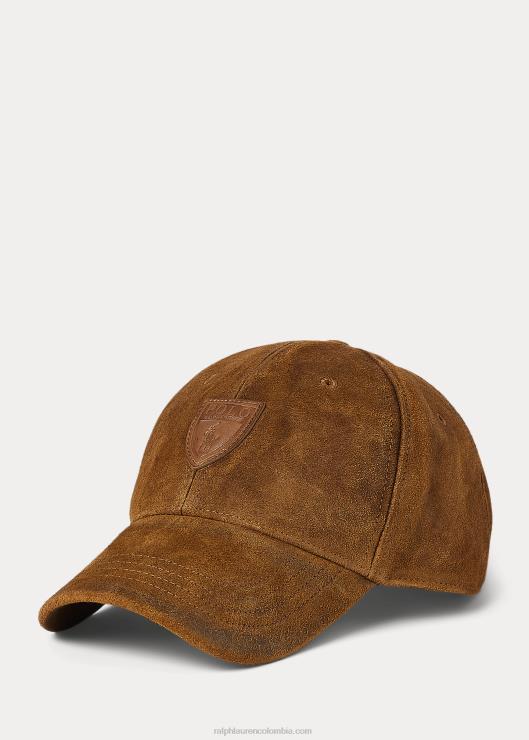 gorra de gamuza rugosa hombres herrero marrón Ralph Lauren 2XR2V2735