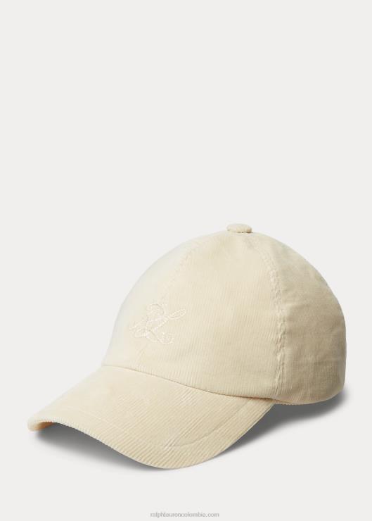 gorra de pana hombres crema clásica Ralph Lauren 2XR2V8917