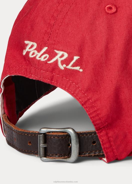 gorra de sarga con apliques hombres Ají picante Ralph Lauren 2XR2V2208