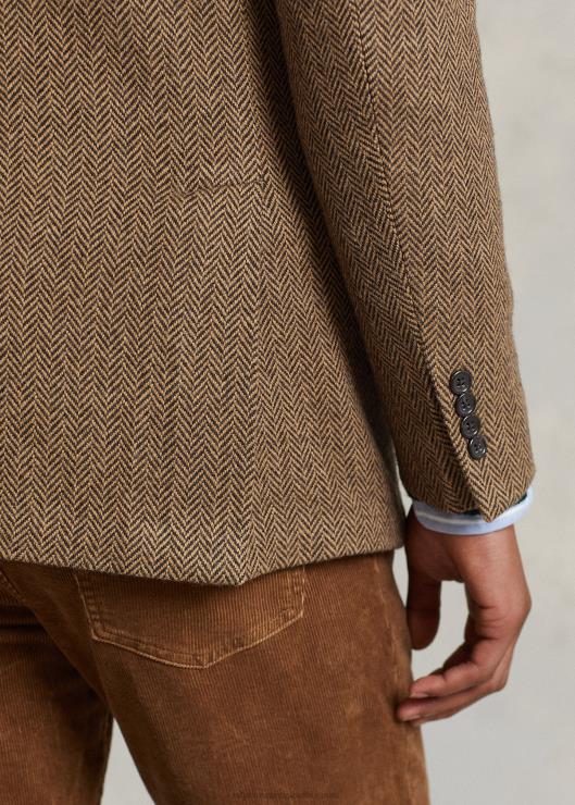 abrigo deportivo de espiga suave de polo hombres marrón/bronceado Ralph Lauren 2XR2V8490