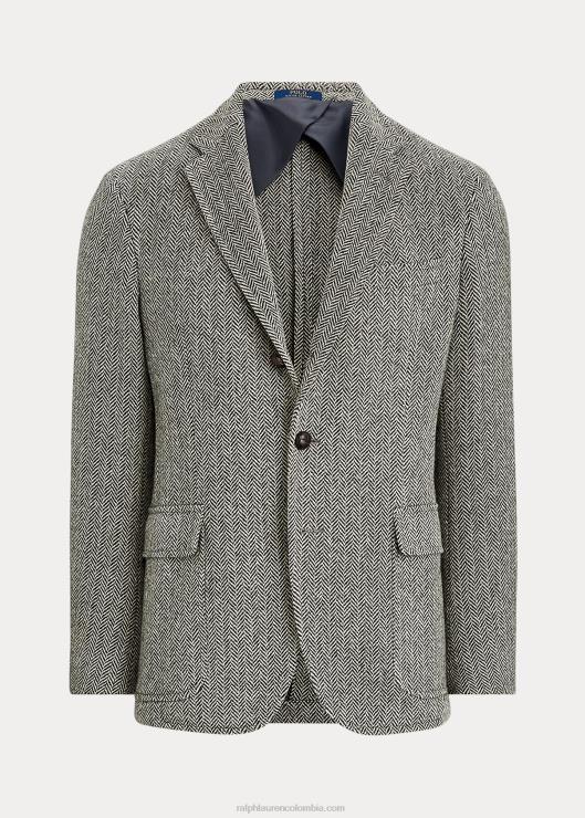 abrigo deportivo de espiga suave de polo hombres negro/crema Ralph Lauren 2XR2V1295