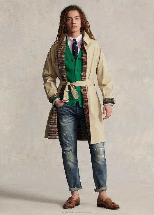 abrigo reversible popelina madras balmacaan hombres oliva multi Ralph Lauren 2XR2V1274