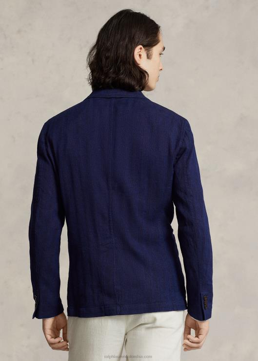 abrigo sport en mezcla de lino con diseño de espiga hombres Armada Ralph Lauren 2XR2V1192