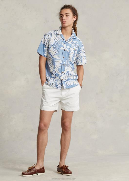 camisa campera classic fit palm de algodón y lino hombres palmeras batik Ralph Lauren 2XR2V479