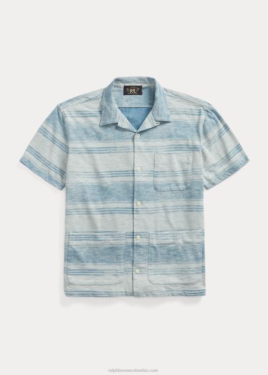camisa campera de jersey a rayas hombres índigo/crema Ralph Lauren 2XR2V1710