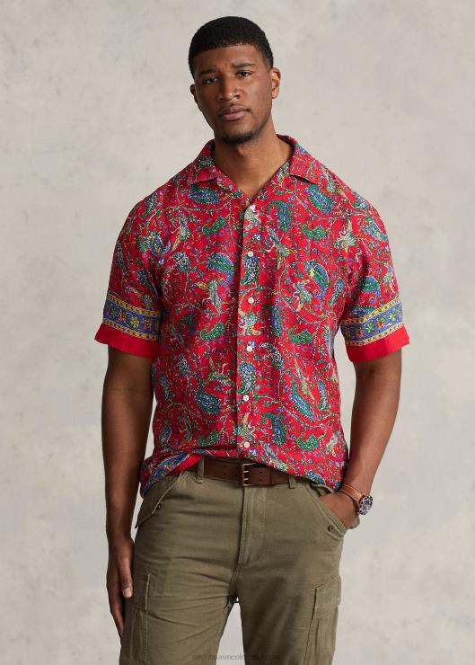 camisa campera de lino con motivo de cachemira hombresRalph Lauren 2XR2V1332