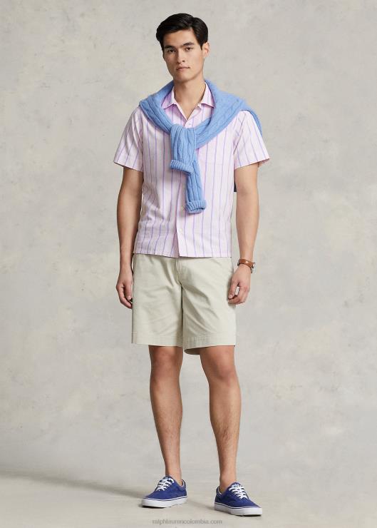camisa campera oxford de corte clásico a rayas hombres rosa/verde multicolor Ralph Lauren 2XR2V728