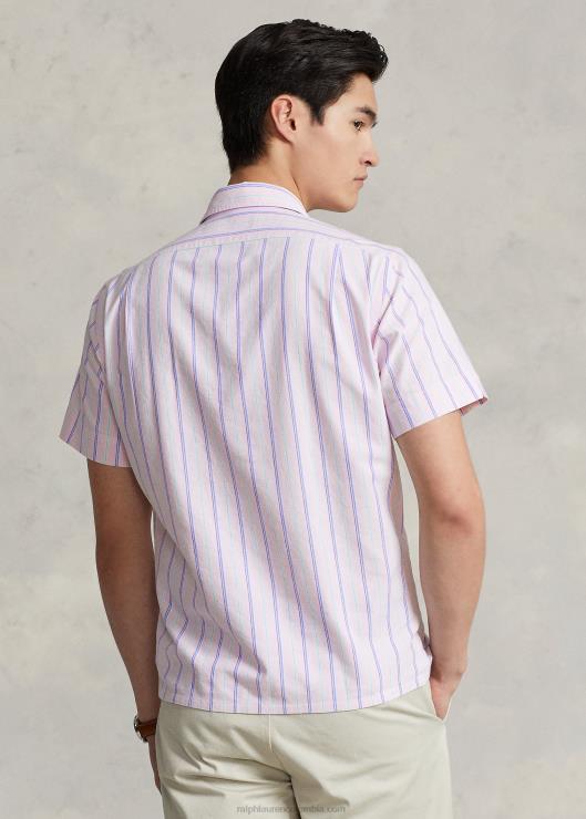 camisa campera oxford de corte clásico a rayas hombres rosa/verde multicolor Ralph Lauren 2XR2V728