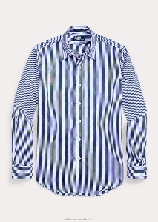 camisa custom fit de popelina a rayas hombres azul blanco Ralph Lauren 2XR2V8613
