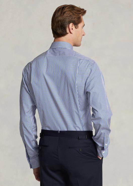 camisa custom fit de popelina a rayas hombres azul blanco Ralph Lauren 2XR2V8613
