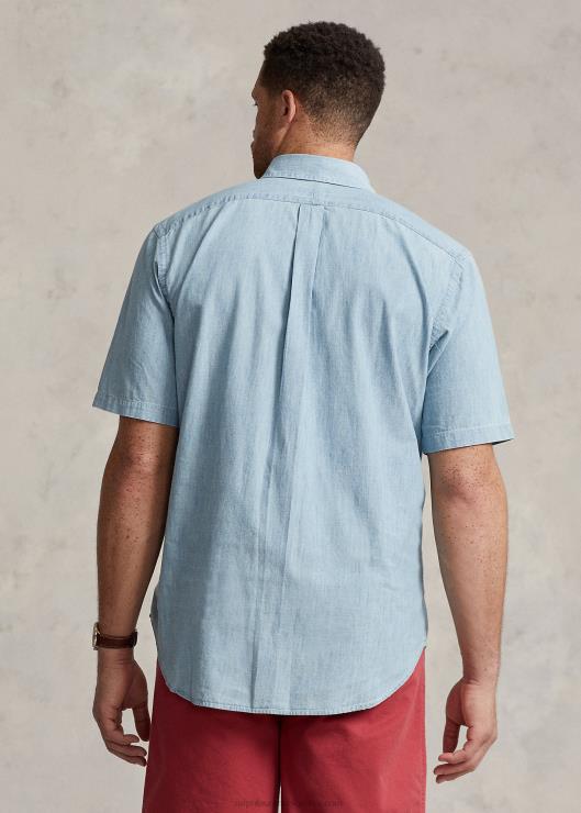 camisa de cambray hombres índigo claro Ralph Lauren 2XR2V1429
