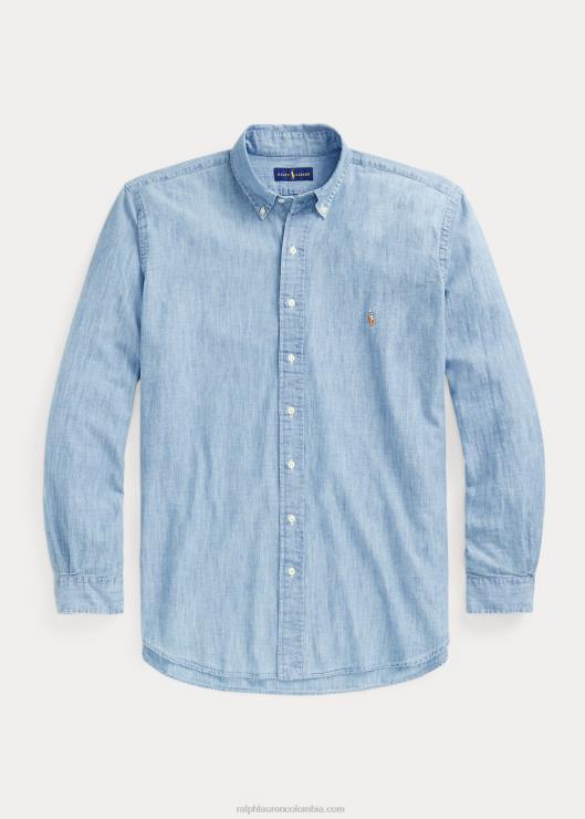camisa de cambray hombres índigo claro Ralph Lauren 2XR2V1870
