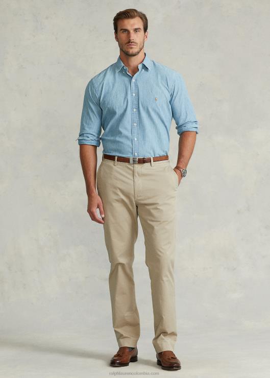 camisa de cambray hombres índigo claro Ralph Lauren 2XR2V1870