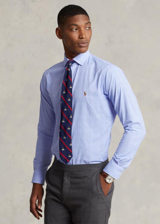 camisa de corte clásico a cuadros hombres azul claro/blanco Ralph Lauren 2XR2V8488