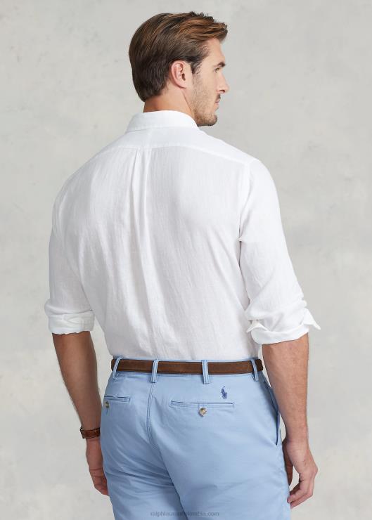camisa de lino ligera hombres blanco Ralph Lauren 2XR2V1550
