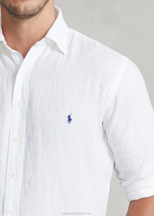 camisa de lino ligera hombres blanco Ralph Lauren 2XR2V1550