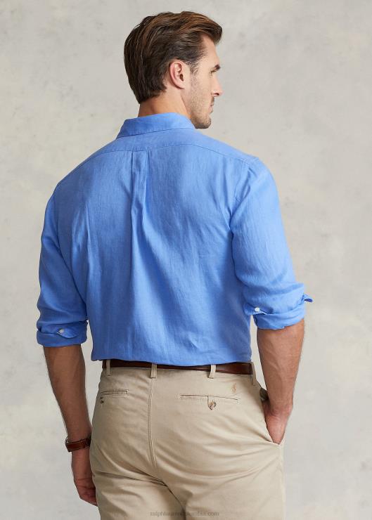 camisa de lino ligera hombres puerto isla azul Ralph Lauren 2XR2V1553
