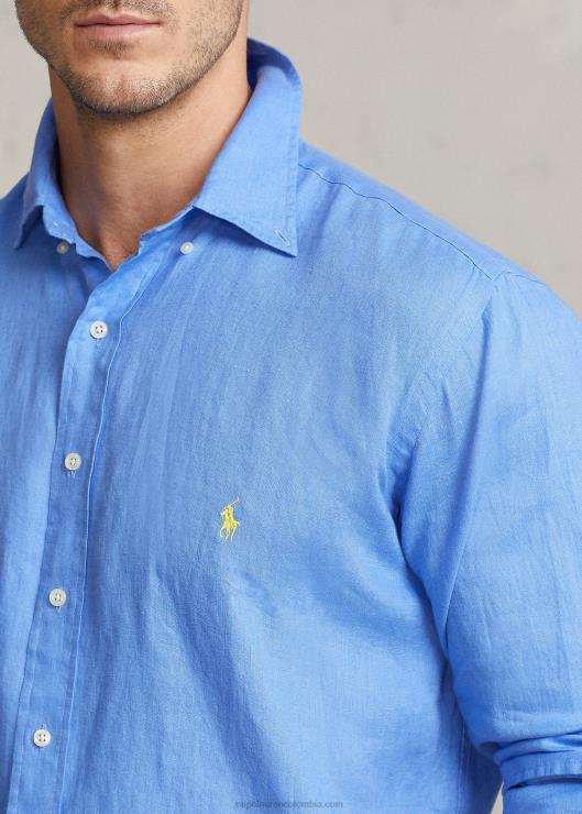 camisa de lino ligera hombres puerto isla azul Ralph Lauren 2XR2V1553