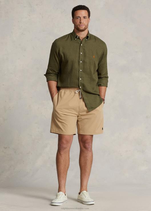 camisa de lino ligera hombres salvia oscura Ralph Lauren 2XR2V1552