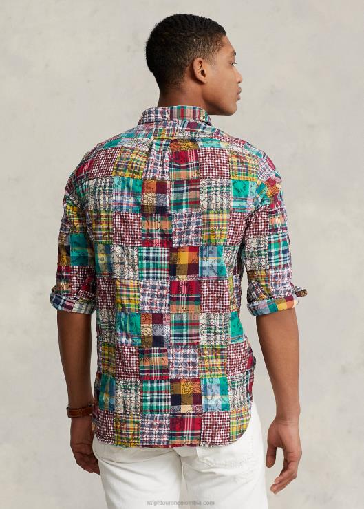 camisa de madrás con patchwork de corte clásico hombres mosaico de muy buen gusto Ralph Lauren 2XR2V8472