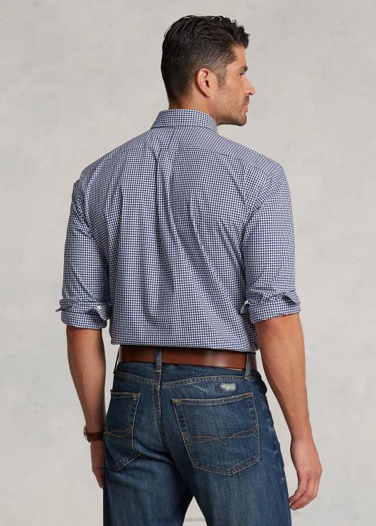 camisa de popelín stretch a cuadros hombres azul marino/blanco Ralph Lauren 2XR2V1325