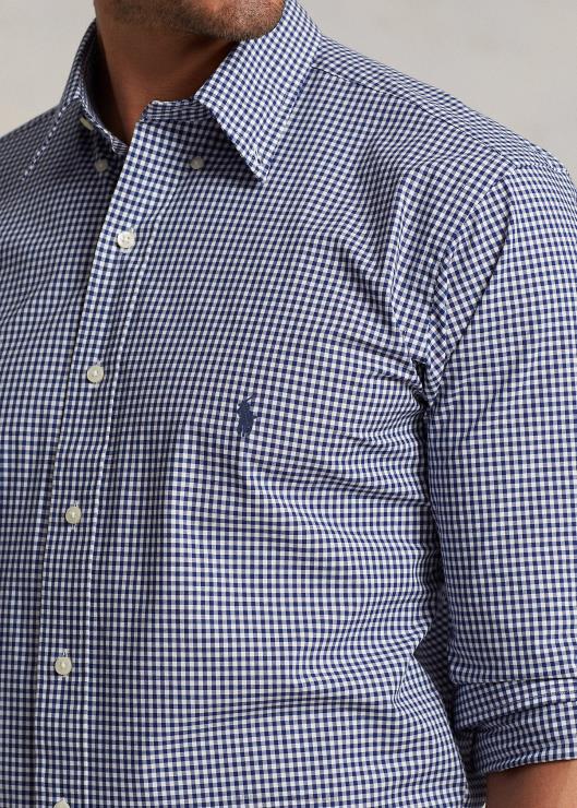 camisa de popelín stretch a cuadros hombres azul marino/blanco Ralph Lauren 2XR2V1325