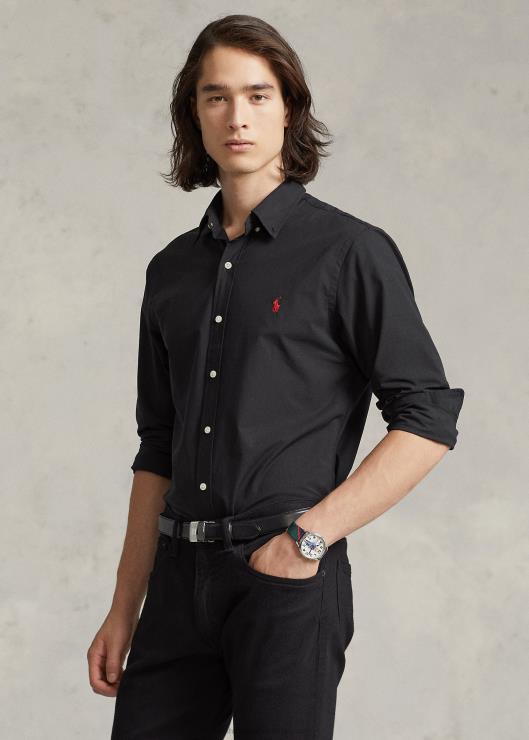 camisa de popelín stretch-todos los calces hombres negro Ralph Lauren 2XR2V369