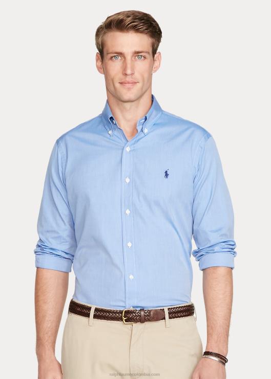 camisa de popelina de corte clásico hombres azul Ralph Lauren 2XR2V8648